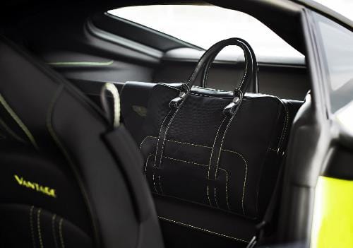 Aston Martin 708410 Vantage (2019MY) Extended Luggage Set - Leather Obs Blk/Spectral blue stitch & lining | ML Performance UK Car Parts