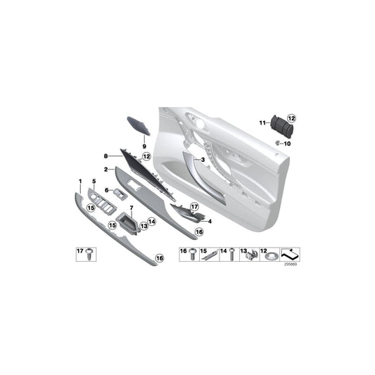 Genuine BMW 51417401672 F06 Interior Handle, Upper Part, Right COGNAC (Inc. 650iX 4.0, 650iX 4.4 & 640iX) | ML Performance UK Car Parts