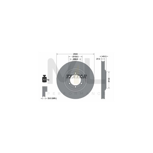 TEXTAR PRO 92282403 Brake Disc Internally Vented, Coated, without wheel hub, without wheel studs | ML Performance Car Parts