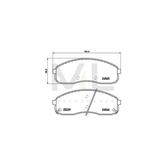 Brembo P 30 058 Brake Pad Set For Kia Sedona I (Gq) With Acoustic Wear Warning | ML Performance Car Parts
