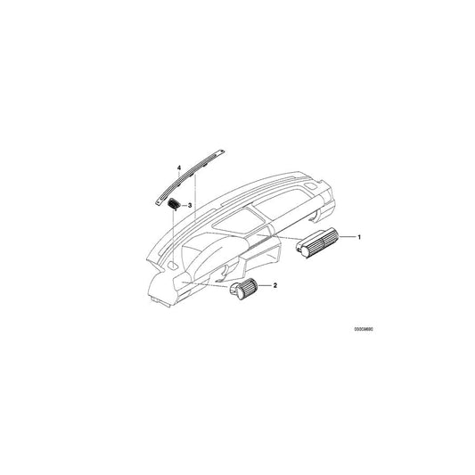 Genuine BMW 64228185727 E36 Covering Defroster Nozzle Left SANDGRAU (Inc. 318ti, 316i 1.9 & 318tds) | ML Performance UK Car Parts