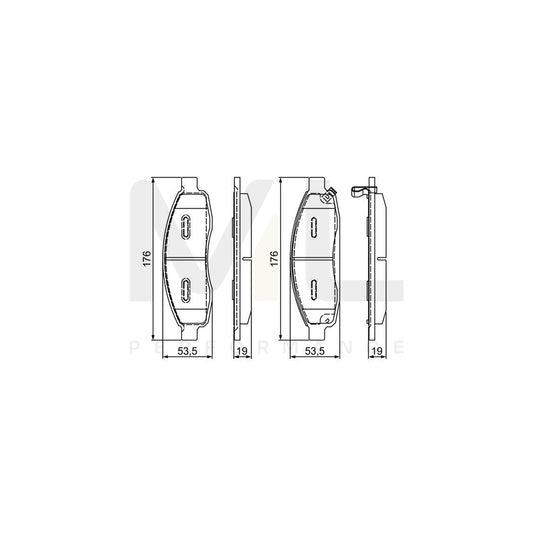 Bosch 0986495366 Brake Pad Set With Acoustic Wear Warning, With Anti-Squeak Plate, With Mounting Manual BP1716 | ML Performance Car Parts