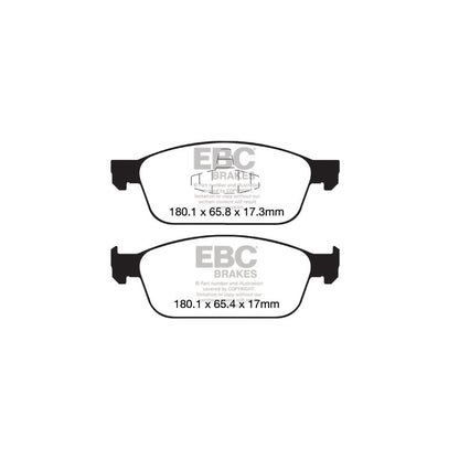 EBC PD12KF125 Ford Focus Mk3 Redstuff Front Brake Pad & GD Disc Kit - ATE Caliper 2 | ML Performance UK Car Parts