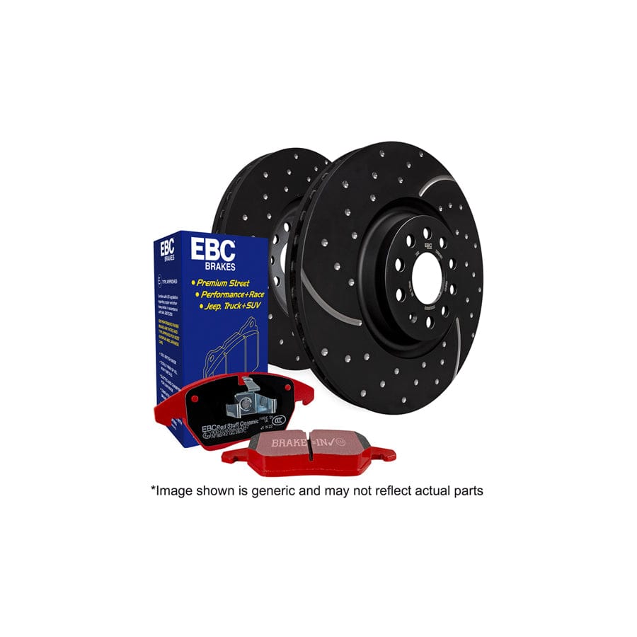 EBC PD12KF184 Mercedes-Benz C219 W/T211 Redstuff Front Brake Pad & GD Disc Kit - ATE Caliper 1 | ML Performance UK Car Parts