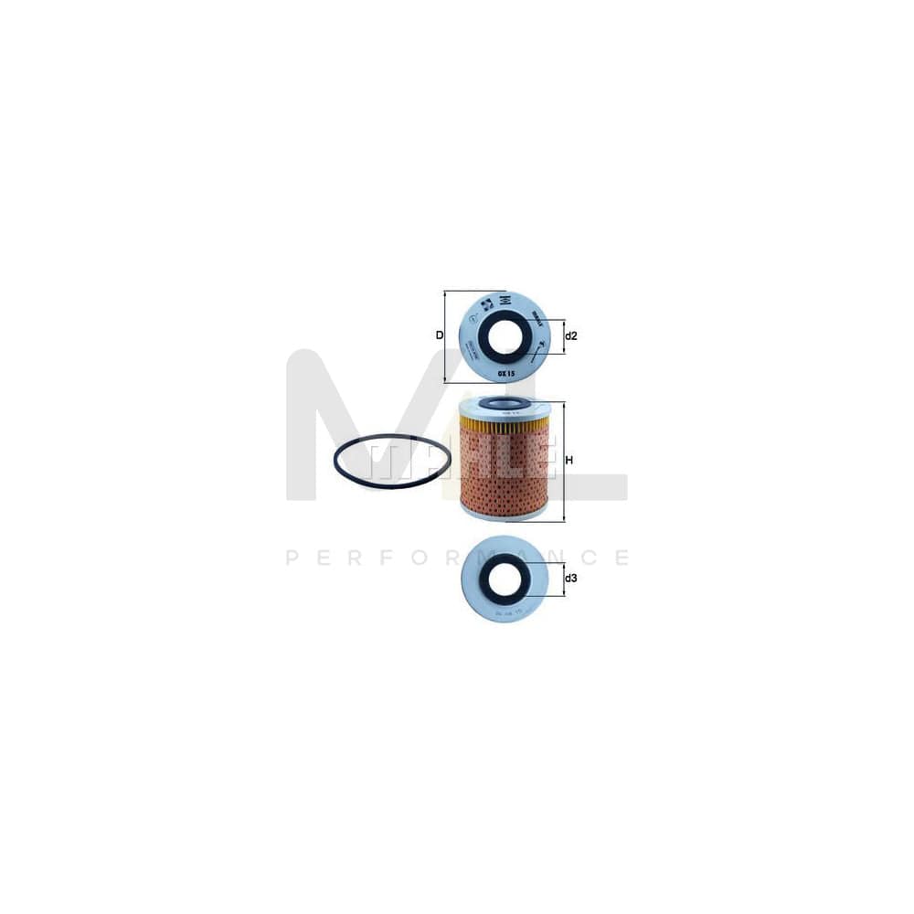 MAHLE ORIGINAL OX 15D Oil Filter Filter Insert | ML Performance Car Parts