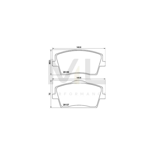 Hella 8DB 355 039-001 Brake Pad Set For Volvo Xc40 (536) Not Prepared For Wear Indicator, With Accessories | ML Performance Car Parts