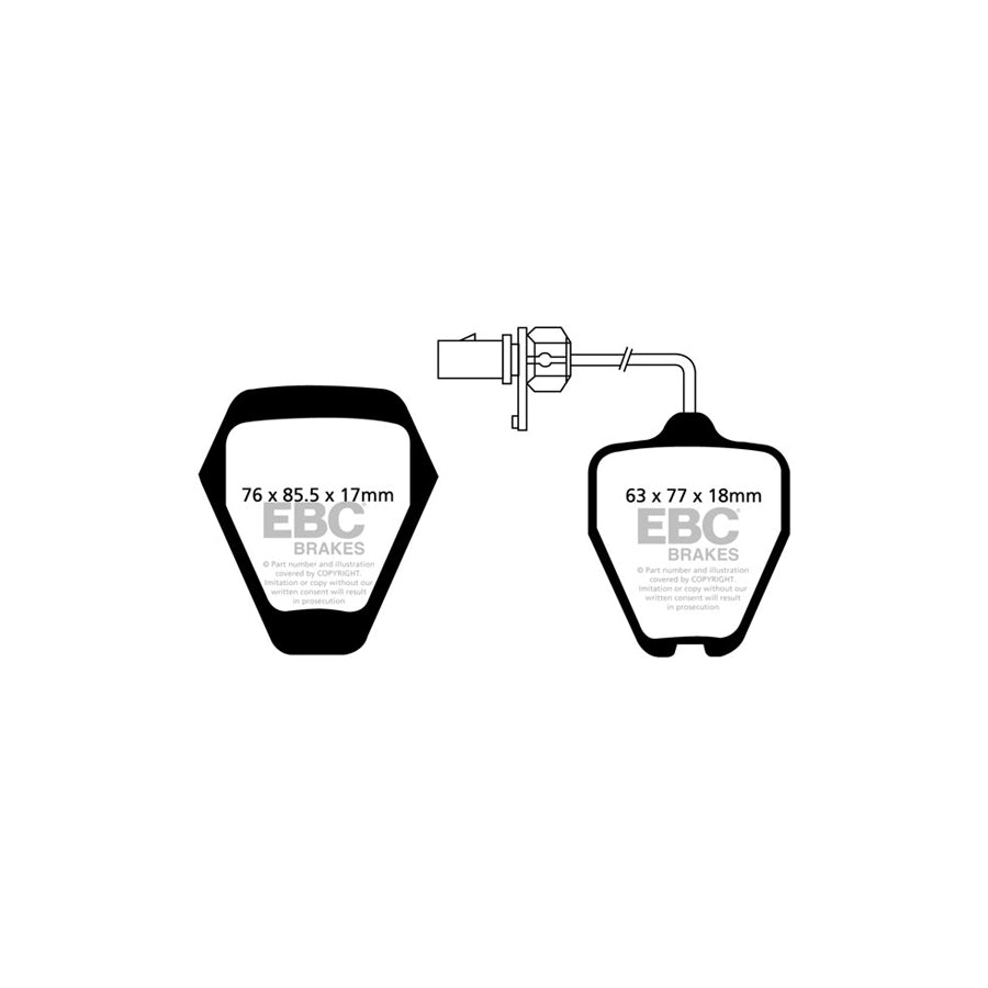 EBC PLK1931 Audi C5 A6 Yellowstuff Pads and Brake Line Performance Pack - Girling/TRW Caliper 2 | ML Performance UK Car Parts