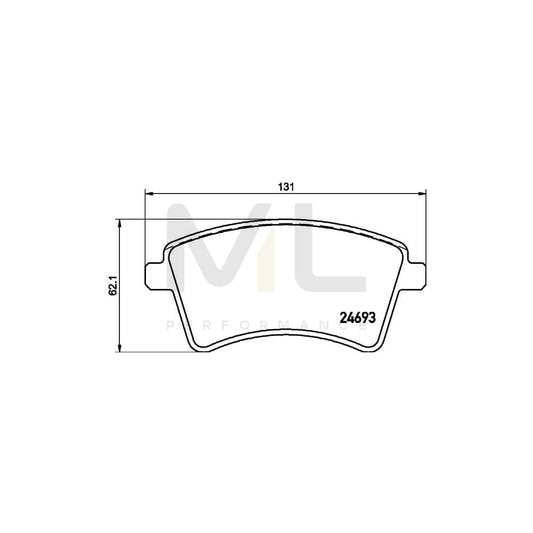 Hella 8DB 355 013-961 Brake Pad Set Not Prepared For Wear Indicator, With Brake Caliper Screws, With Accessories | ML Performance Car Parts