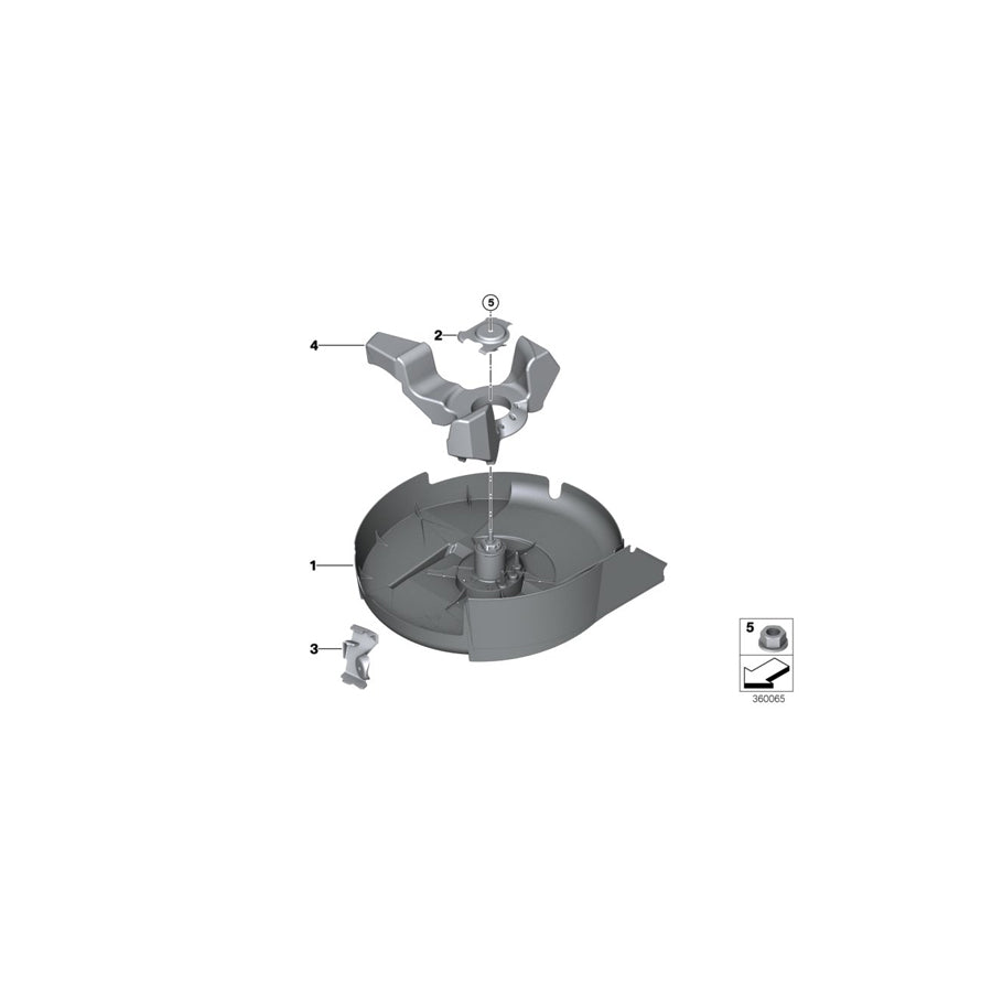 Genuine BMW Mini 36106857376 F55 F56 Bracket For Compact Spare Wheel (Inc. One First) | ML Performance UK Car Parts