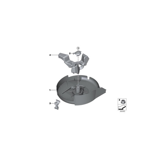 Genuine BMW Mini 36106857376 F55 F56 Bracket For Compact Spare Wheel (Inc. One First) | ML Performance UK Car Parts