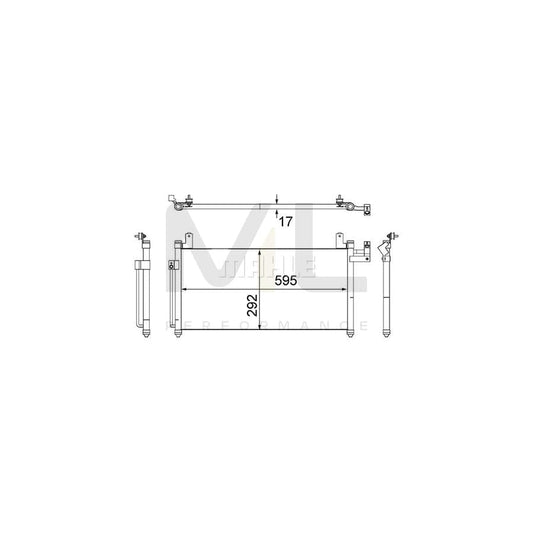 MAHLE ORIGINAL AC 491 000S Air conditioning condenser for MAZDA 323 without dryer | ML Performance Car Parts
