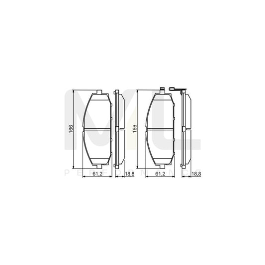 Bosch 0986494560 Brake Pad Set With Acoustic Wear Warning BP1481 | ML Performance Car Parts