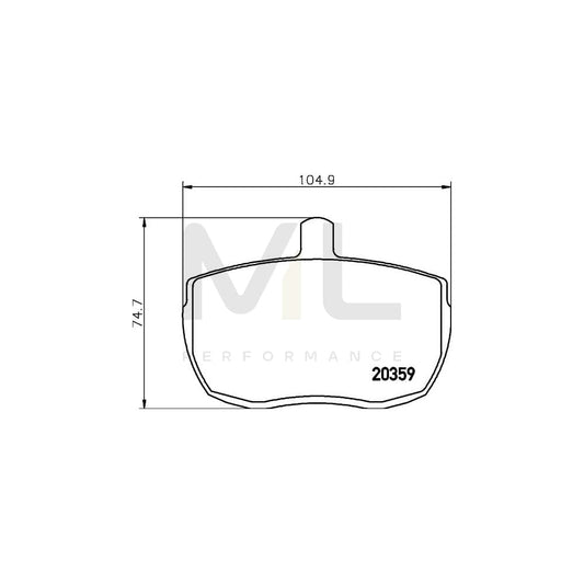 Hella 8DB 355 006-361 Brake Pad Set Not Prepared For Wear Indicator, With Accessories | ML Performance Car Parts
