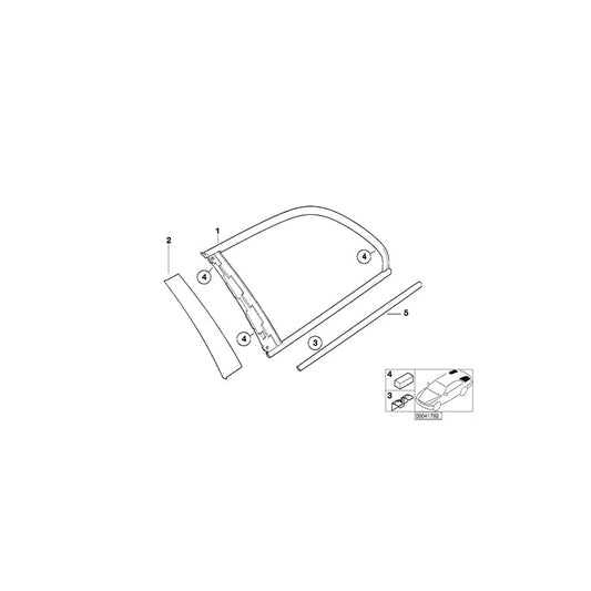 Genuine BMW 51368194746 E46 Finisher, Side Window, Rear Right CHROM (Inc. 316i, 318d & 320i) | ML Performance UK Car Parts