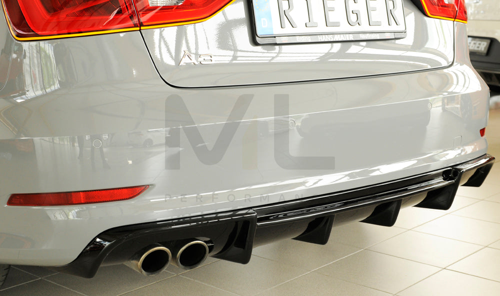 Rieger 00088157 Audi 8V A3 Rear Diffuser 6 | ML Performance UK Car Parts
