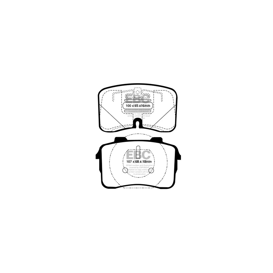 EBC DP3883C Audi C4 Redstuff Front Brake Pads - Girling/TRW Caliper (Inc. 200, S4, V8) 2 | ML Performance UK Car Parts
