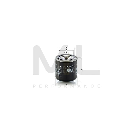 MANN-FILTER W 920/46 Oil Filter Spin-on Filter, with one anti-return valve | ML Performance Car Parts