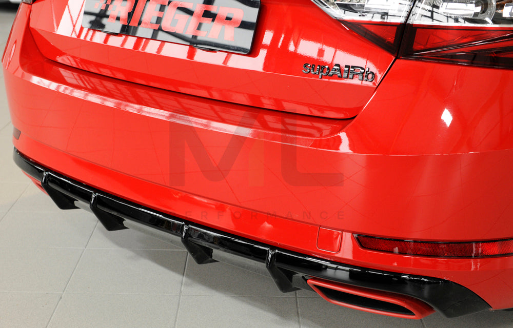 Rieger 00088151 Skoda 3T 3V Superb III Rear Diffuser 10 | ML Performance UK Car Parts