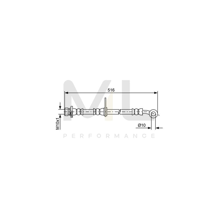 BOSCH 1 987 481 730 Brake Hose for HONDA ACCORD 495mm, M10x1 | ML Performance Car Parts