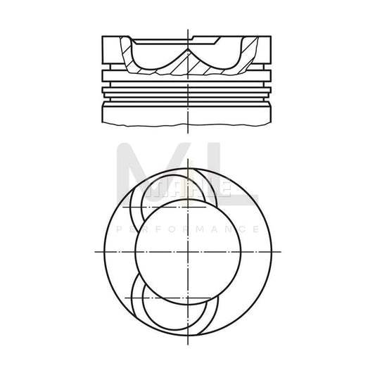 MAHLE ORIGINAL 007 PI 00107 000 Piston 104,0 mm, with piston rings, with cooling duct, with piston ring carrier | ML Performance Car Parts