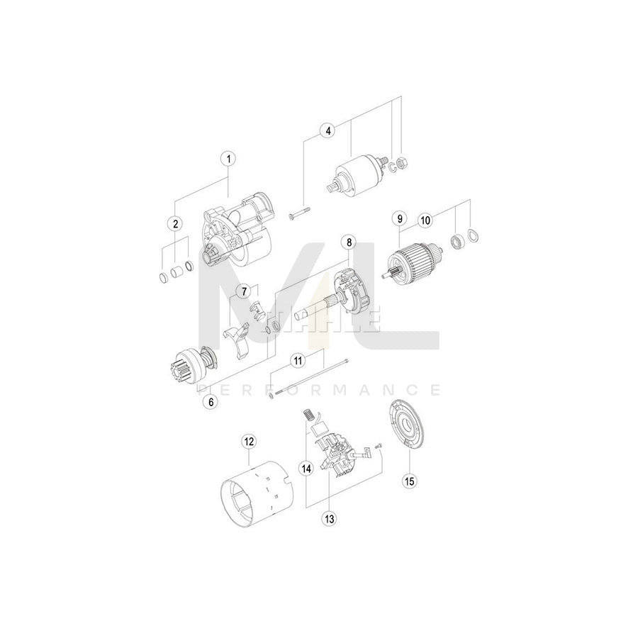 MAHLE ORIGINAL MS 455 Starter motor 12V 1,1kW, Teeth Quant.: 9 | ML Performance Car Parts