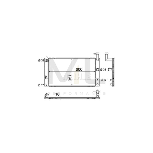 MAHLE ORIGINAL CR 1855 000S Engine radiator for TOYOTA PRIUS Brazed cooling fins | ML Performance Car Parts