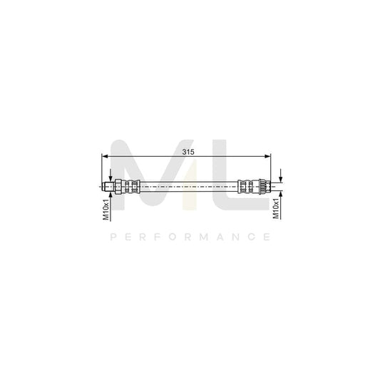 BOSCH 1 987 476 558 Brake Hose 288mm, M10x1 | ML Performance Car Parts