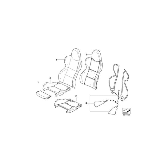 Genuine BMW 52107837447 E85 E86 Cover Backrest, Leather SATTELBRAUN (Inc. Z4 3.0si, Z4 2.5si & Z4 M3.2) | ML Performance UK Car Parts