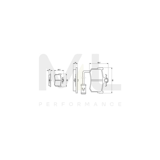 Bosch 0986424013 Brake Pad Set For Honda Legend I Saloon (Hs, Ka) BP005 | ML Performance Car Parts
