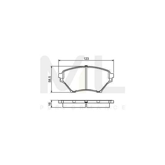 Bosch 0986494225 Brake Pad Set For Mazda Mx-5 Ii (Nb) With Acoustic Wear Warning, With Anti-Squeak Plate, With Mounting Manual BP1160 | ML Performance Car Parts