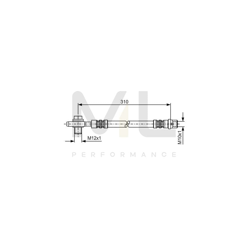BOSCH 1 987 476 308 Brake Hose 310mm, M10x1 | ML Performance Car Parts