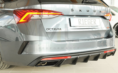 Rieger 00079036 Skoda NX Octavia RS Rear Diffuser 2 | ML Performance UK Car Parts