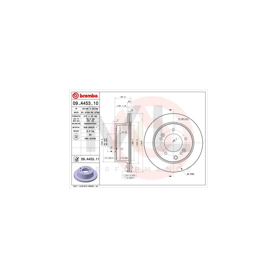 BREMBO 09.A453.10 Brake Disc for KIA Sorento I (JC) Internally Vented | ML Performance Car Parts
