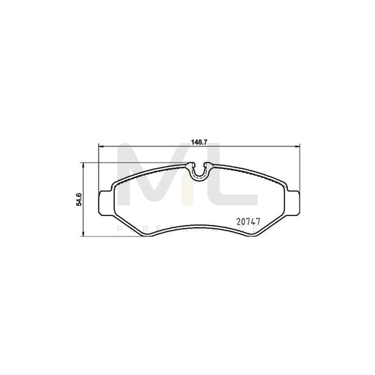 Hella 8DB 355 036-861 Brake Pad Set Suitable For Mercedes-Benz Sprinter Prepared For Wear Indicator | ML Performance Car Parts