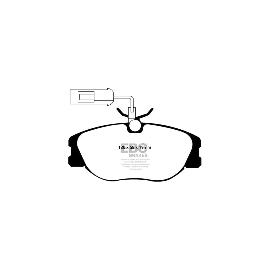 EBC PD03KF043 Alfa Romeo Spider Yellowstuff Front Brake Pad & Plain Disc Kit - Girling/TRW Caliper 2 | ML Performance UK Car Parts