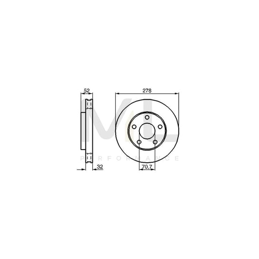 BOSCH 0 986 478 486 Brake Disc Internally Vented, Vented, Oiled | ML Performance Car Parts
