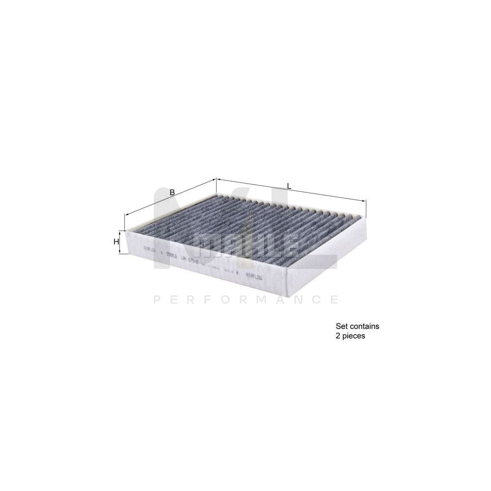 MAHLE ORIGINAL LAK 675/2/S Pollen filter Activated Carbon Filter – ML ...