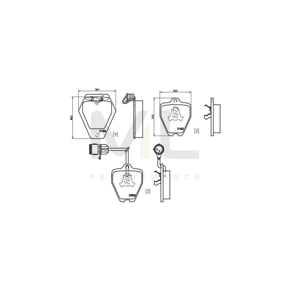 Brembo P 85 038 Brake Pad Set With Brake Caliper Screws, With Piston Clip | ML Performance Car Parts