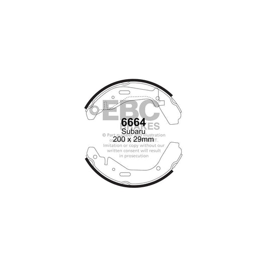 EBC 6664 Opel Subaru Suzuki Vauxhall Rear Brake Shoes (Inc. Agila, Justy G3X, Ignis, Wagon-R) 1 | ML Performance UK Car Parts