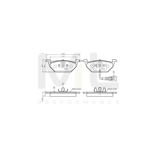 Bosch 0986Tb2314 Brake Pad Set Incl. Wear Warning Contact, With Accessories  | ML Performance Car Parts