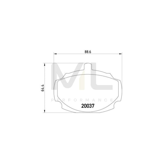 Brembo P 52 001 Brake Pad Set For Mg Mgb Excl. Wear Warning Contact | ML Performance Car Parts