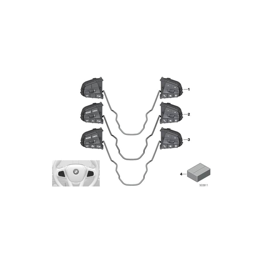 Genuine BMW 61319873220 F92 G07 G14 Switch, Multifunct. Steering Wheel (Inc. 330dX, X6 M50iX & M8) | ML Performance UK Car Parts