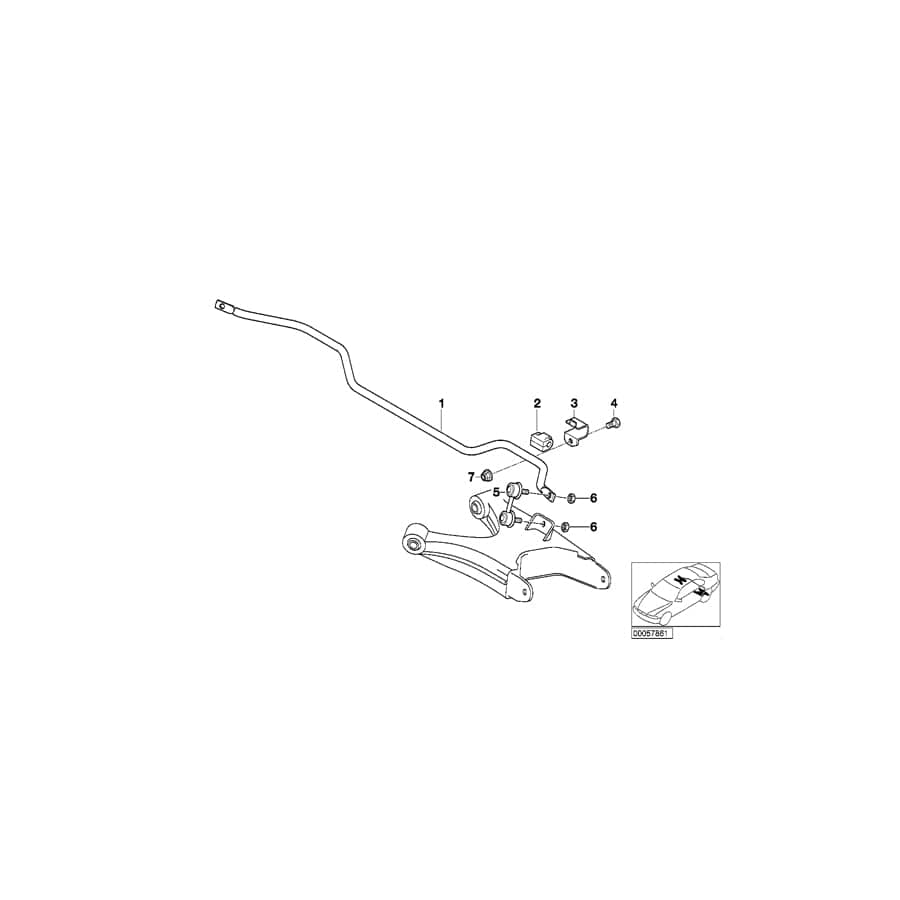 Genuine BMW 33551096758 E52 Stabilizer, Rear D=14MM (Inc. ALPINA V8 & Z8) | ML Performance UK Car Parts