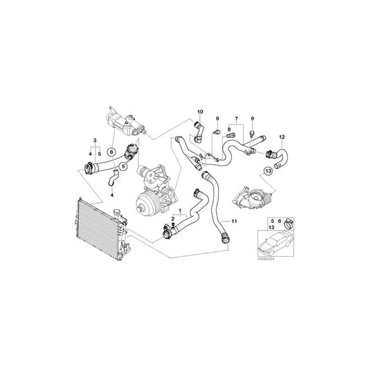 Genuine BMW 11537787177 E46 Water Hose (Inc. 330d, 330Cd & 330xd) | ML Performance UK Car Parts