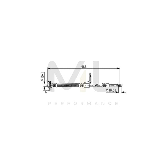 BOSCH 1 987 481 372 Brake Hose for HYUNDAI Getz (TB) 466mm, M10x1 | ML Performance Car Parts