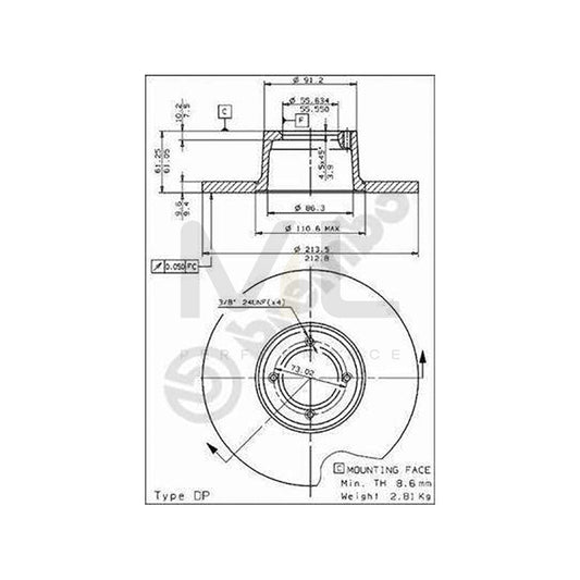 BREMBO 08.1980.20 Brake Disc for INNOCENTI Mini Hatchback Solid | ML Performance Car Parts