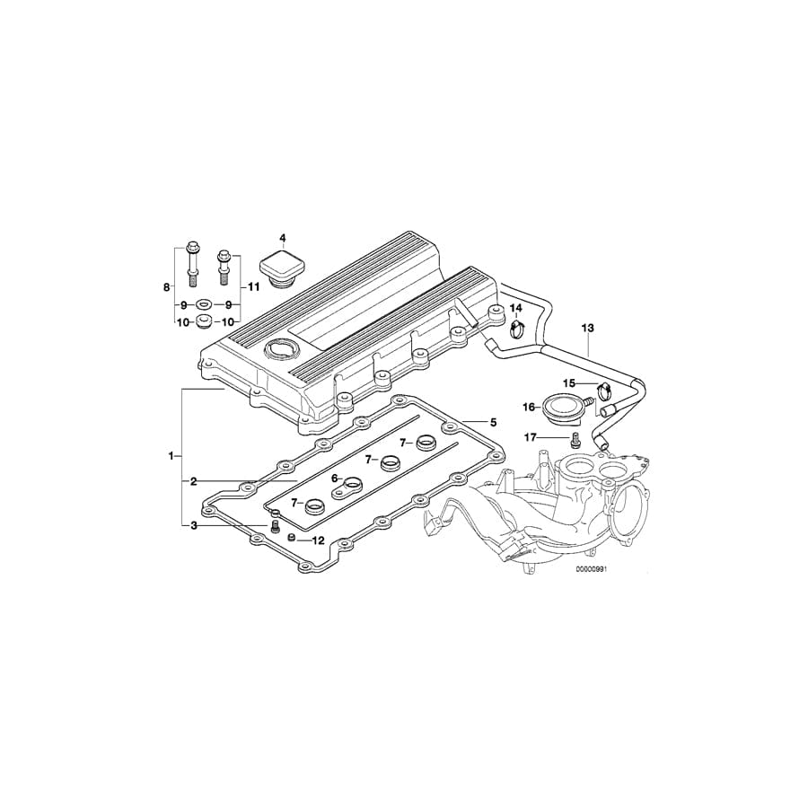 Genuine BMW 11121247827 E36 Cylinder Head Cover (Inc. 318i, Z3 1.9 & 318ti) | ML Performance UK Car Parts