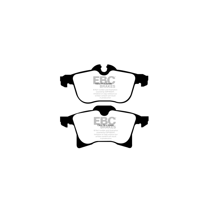 EBC PD01KF1128 Opel Vauxhall Greenstuff Front Brake Pad & Plain Disc Kit  - Girling/TRW/Bosch Caliper 2 | ML Performance UK Car Parts