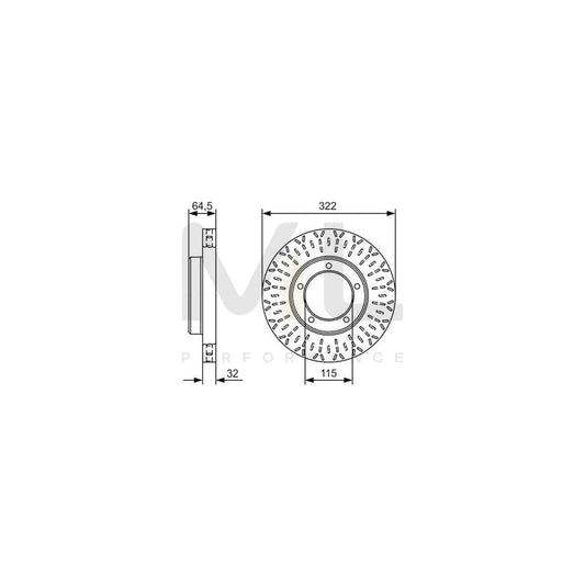 BOSCH 0 986 479 A64 Brake Disc for TOYOTA LAND CRUISER Vented, Oiled | ML Performance Car Parts