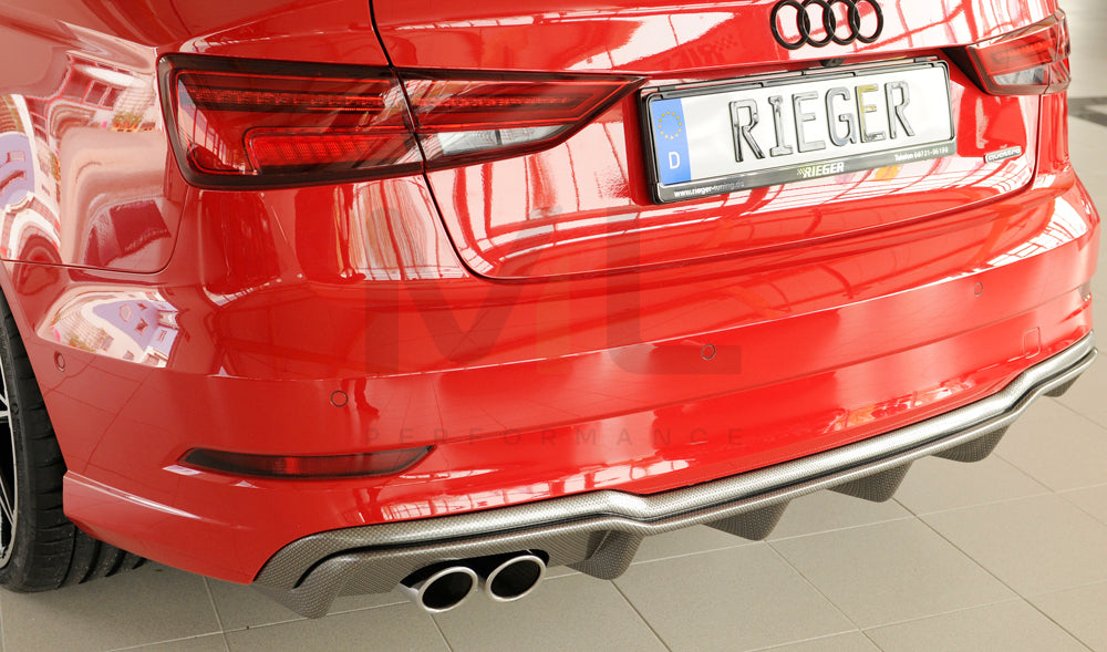 Rieger 00099614 Audi 8V A3 Rear Diffuser 5 | ML Performance UK Car Parts